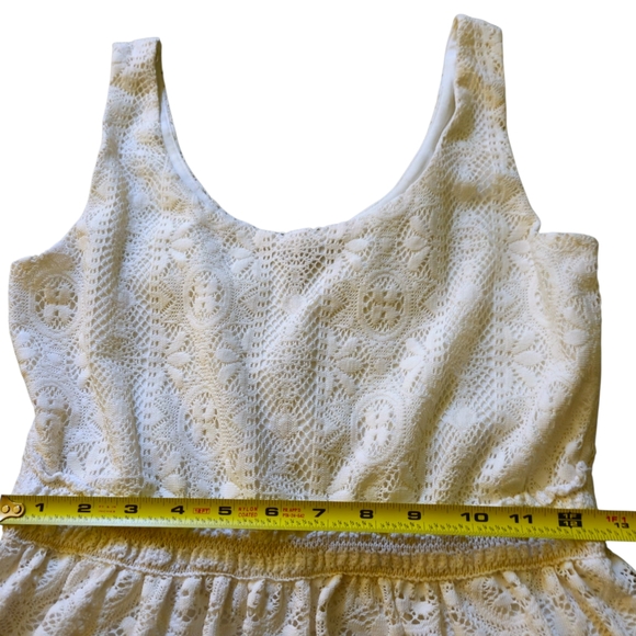 Love Reign Sleeveless Lace Lined Mini Dress Boho White Shabby Chic Women Small - Picture 7 of 11
